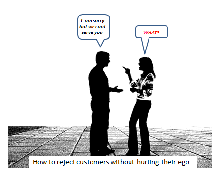 How to reject customers without hurting their ego?